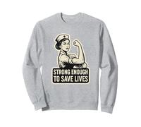Strong Enough to Save Lives. Vintage Nurse, Bold and Brave. Sweatshirt