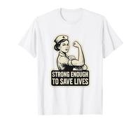 Strong Enough to Save Lives. Vintage Nurse, Bold and Brave. T-Shirt