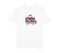 Strong Enough to Wear Pink: Breast Cancer Awareness T-Shirt, Men's Big and Tall, White, 6X Tall