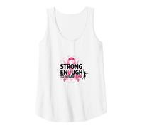 Strong Enough to Wear Pink: Breast Cancer Awareness Tank Top, Women, White, XXL