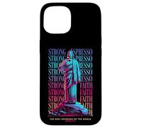 Strong Espresso and Faith, Popular Cafe Church Saying Case for iPhone 15