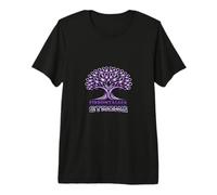 Strong Fibromyalgia Awareness Ribbon Purple Tree Warrior Premium T-Shirt