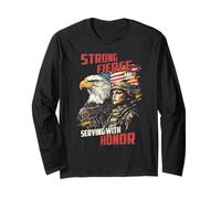 Strong Fierce Serving with Honor Female Soldier Design Long Sleeve T-Shirt
