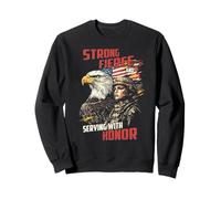 Strong Fierce Serving With Honor Female Soldier Design Sweatshirt