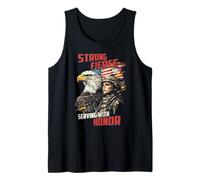Strong Fierce Serving with Honor Female Soldier Design Tank Top