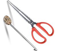 Strong Fireplaces Ashes Shovel with Not Slip & Hanging Hook Suitable for Small Storage in Homes Heating Systems Steel Fireplaces Tongs