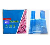Strong Food Freezer Bags with TIe Handles Knot small Kitchen Storage Bags. For Fresh Food, Vegetables, Fruit, Meat, Meal Prep, Sandwiches 25Bags (25, Blue, Medium)