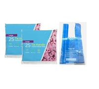 Strong FOOD Tie Handle Resealable Sandwich Freezer Bags Kitchen Storage Bags. For Fresh Food, Vegetables, Fruit, Meat, Meal Prep, Sandwiches For Home & Travel Use Freezer Safe (50, Blue, Large)