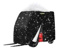 Strong Fork Truck Cover - Zipper Entry Design, 254x115x204cm Waterproof Material, Reflective Visibility Strip, Durable Machine Shield | Protective Foŗklift Cover for Building Warehouse Loading Dock