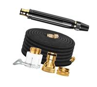 Strong Garden Hose Dispenser with Retractable Tube and Rust Resistant Metal Nozzle Design Easy Install Faucet Attachment
