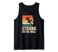 Strong Girl Climber On The Wall Rock Climbing Woman Tank Top