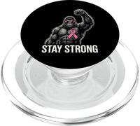 Strong Gorilla Pink Ribbon Awareness Fighter Power PopSockets PopGrip for MagSafe