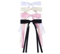 Strong Hair Clips 1pcs Hair Clips For Women Tassel Ribbon Bowknot With Long Tail Women Clip For Girl Solid Long Accessories Barrettes With (White, One Size)