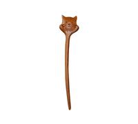 Strong Hair Clips Elegant Antique Style Chinese Cat Face Pattern Hairpin Golden Wire Inlaid Hair Stick Exquisite Traditional Asian Accessory For Women Barrettes (Brown, One Size)
