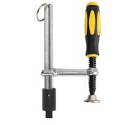 Strong Hand Tools 16mm Hole Clamp, Yellow, UDWN6150, 150mm Capacity, 83mm Throat Depth, 136kg Clamping Pressure, 16x8mm Rail Size, Bench Clamp