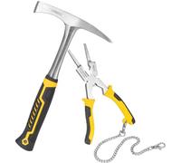 Strong Hand Tools Combo Welding Chipping Hammer and Mig Pliers, Heavy Duty Slag Removal Tool for Welders, Forged Steel, Comfort Grip Handle, CHPM20