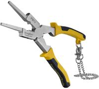 Strong Hand Tools, Deluxe MIG Welding Pliers, 8-Inch, Rounded & Flat Face Hammer,Fine & Coarse Files, Side Pull V-Notch, Retention Chain, Ergonomic Grip, PM12, Red
