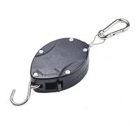 Strong Hanging Basket Pulley with Retractable Nylon Rope, Adjustable Length Hook for Pull Down Plant Hangers in Garden, Deck, Patio, and Kitchen (2pcs)