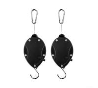 Strong Hanging Plant Pulley Hook with Retractable Nylon Rope and Lock, Adjustable Length for Hanging Decorative Baskets on Balcony, Deck, or Garden (2pcs)