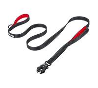 Strong Heavy Duty Dog Lead - 6ft Reflective Nylon Dog Training Leads with Padded Double Handle & Auto Lock Frog Clip, Safety Traffic Dog Leash for Large Medium Small Dogs Anti Pull Walking Black Red