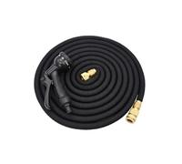 Strong Heavy Duty Hose Expandable Retractable Hose with 2cm Brass Fittings Upgraded 3 Layer Latex No-Kink Flexible Garden Hose 3/4"&1/2" Metal Connectors10 Function Spray Nozzle (Black, 75FT/22.5M)
