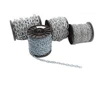 Strong Heavy Duty Steel Chain BZP Bright Zinc Plated Side Welded Security Links (10m, 4mm)