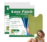 Strong Herbal Knee Patches - Warming Patches with Wormwood & Ginger for Joint & Muscle Support, Soothes Discomfort, Tension & Stiffness, 36 Count (2PCS)