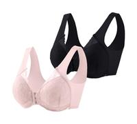 Strong Hold Bralettes for Women No Wired 2 Pieces Push Up Bra for Women V Neck Front Closure No Wired Smooth Seamless Bra Underwear Support
