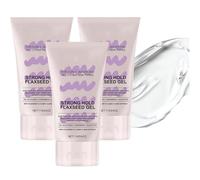 Strong Hold Flaxseed Gel, Extra Strong Scrunch Gel for Defined Curls, Long-lasting Hold & Natural Shine for Curly Hair, Coily or Wavy Hair, Curling Styling- All Natural (3pcs)