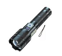 Strong Light Flashlight Ultra-Long Distance LEP Flashlight USB Charging Emergency Outdoor Telescopic Zoom Super Bright Torch(A No Battery)