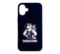 Strong Like Dad: Funny Dadacorn & Baby Unicorn Workout Gym Case for iPhone 16 Plus