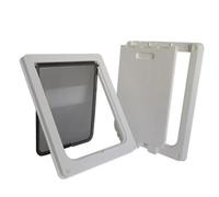 Strong Lockable Dog Door with Privacy Protection Flap Gate Pet For Big Small Dogs for Cats & Doggie(White,L)