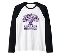 Strong Lupus Warrior Ribbon Purple Awareness Tree Survivor Raglan Baseball Tee