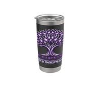 Strong Lupus Warrior Ribbon Purple Awareness Tree Survivor Stainless Steel Insulated Tumbler
