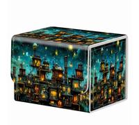 Strong Magnet for TCG MTG Commander Deck Box Playing Card Case Organizer Trading Card Case Creative Pattern Trading Card Storage Box for Collectible Games Up to 200 Cards,Retro Steampunk City