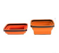 Strong-Magnet Silicone Parts Tray with Square Foldable Design for Organizing Screws Nuts Washers and Other Metal Hardware Components (Orange)