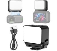 Strong Magnetic Fill Light for DJI OSMO NANO, IPX4 Waterproof, 3 Colors & 4 Brightness, 150Lux Mini LED Video Light for Action Cameras, Mount, YouTube/TikTok