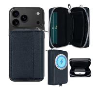 Strong Magnetic for MagSafe Wallet Pouch/Pixelsnap, Zipper Pocket Large Capacity for Earpod/Earphone/Car Keys & More, 3 Card Slots RFID Block for iPhone Air 17 16 15 Pro Max Pixel 10 Series (Black)