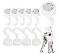 Strong Magnetic Hooks - 135g Neodymium Magnets | 10pcs Magnetic Holder, Heavy Duty Wall Mounted, Wreath Hanger Cabinet Hooks, for Kitchen Bedroom Refrigerator Garage Classroom Tools Key