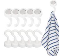 Strong Magnetic Hooks | Pack of 10 Holder No Drilling | Magnetic Hanger and Cabinet Hook | For Kitchen Bathroom Bedroom Fridge Garage Classroom Locker Towel Tool Storage