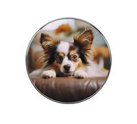 Strong Magnetic Refrigerator Magnet Cute Fridge Sticker Round Papillon Lying On Tummy Fridge Decoration for Kitchen Office Whiteboard Storage Cabinet and Dishwasher