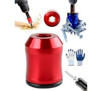 Strong Magnetic Screw Ring - Never Drop Another Screw Again, Magnetic Bit Adapter, Anti-Slip Magnetic Screw Holder, Removable Screwdriver Head MagneticRing for Hex Screwdrivers and Power Bits (Red)