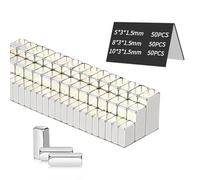 Strong Magnets,150 Pack Flat Bar Magnet Square magnet 3 Sizes -5X3X1.5mm,8X3X1.5mm,10X3X1.5mm,Neodymium Magnet NdFeB for Home DIY Crafts Present, Fridge, Whiteboards Kitchen Office Bar Magnets