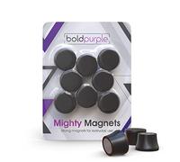 Strong Magnets for Whiteboard, Glass Board and Fridge (Black, 8 Pack, Small). N54 Neodymium Rare Earth Heavy Duty Magnets for Home and Office Supplies.