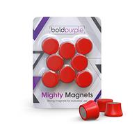 Strong Magnets for Whiteboard, Glassboard and Fridge (Red, 8 Pack, Small). N54 Neodymium Rare Earth Heavy Duty Magnets for Home and Office Supplies.