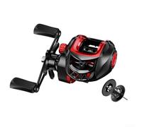 Strong Metal Baitcasting Reel Featuring 10 Magnetic Brake System for Reliable Anti Backlash Control Options for Left and Right Hand Retrieve (Left hand Red)