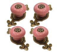 Strong Metal Mixture Hardware 4PCS Old Earthenware Knobs 32mm Diameter Drawer Pulls for Kitchen Furniture Closet Transformation Traditional Hardware Single Hole