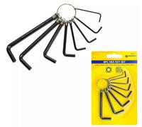 Strong Metric Imperial Hex Allen Key Set 8Pc Hexagon Wrench With Keyring Holder