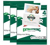 Strong Mints Bundle with Trebor Extra Strong Peppermint 145.6g (4 Rolls Per Pack) 3 Pack + Brightdale Kitchen Booklet