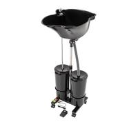 Strong Mobile Hair Basin Drainage,2 Tanks Buckets,10 L Salon Apron Shampoo Basin,Sink Stainless Steel Portable Salon Hair Basin Barber,Backwash Shampoo Hair Treatment with Drain Hose